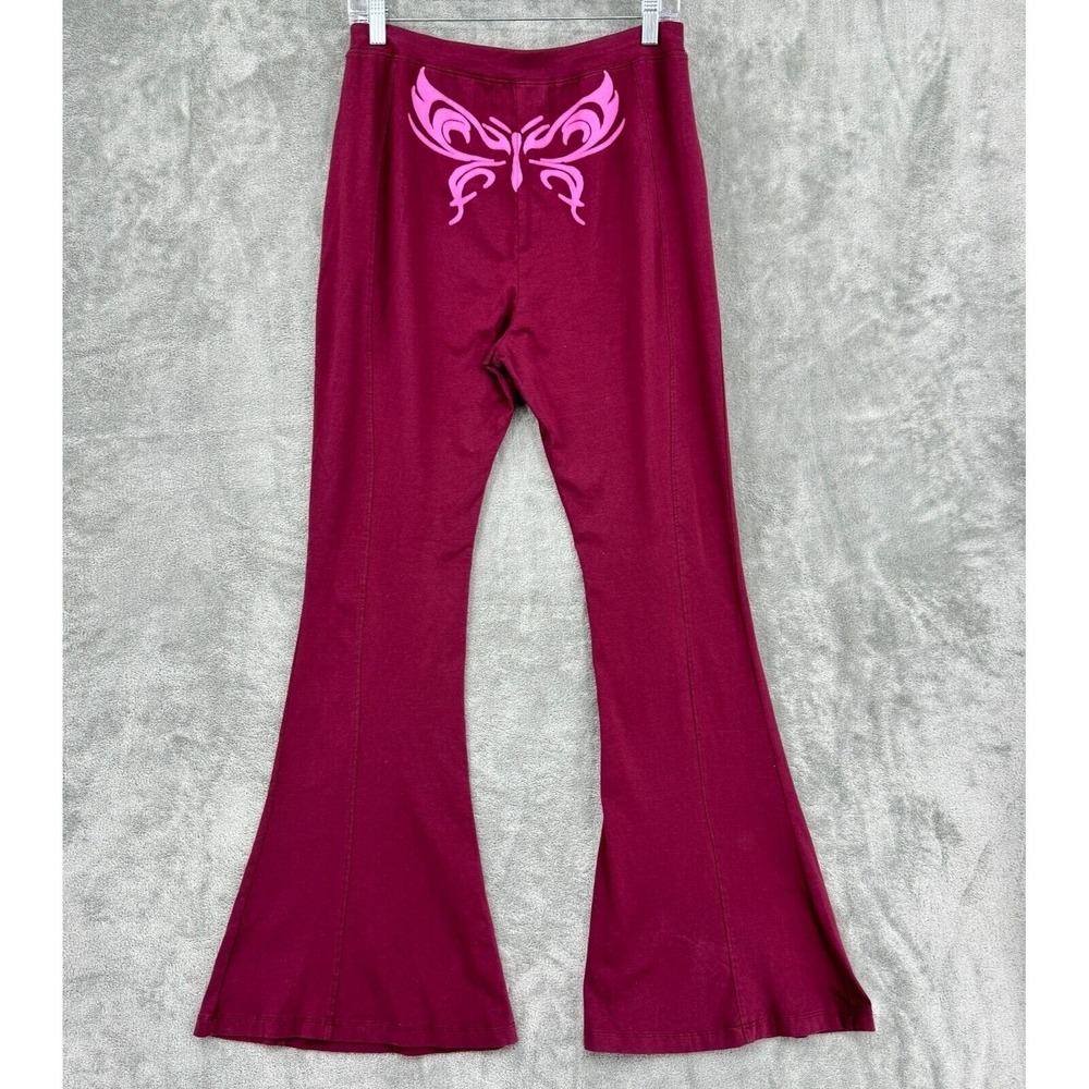 Urban Outfitters Pants Womens Large Flare Leg Butterfly Stretch Knit Athleisure